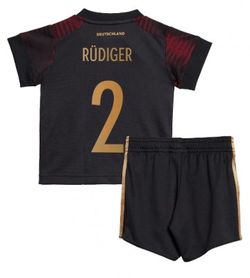 Germany Antonio Rudiger #2 Replica Away Stadium Kit for Kids World Cup 2022 Short Sleeve (+ pants)